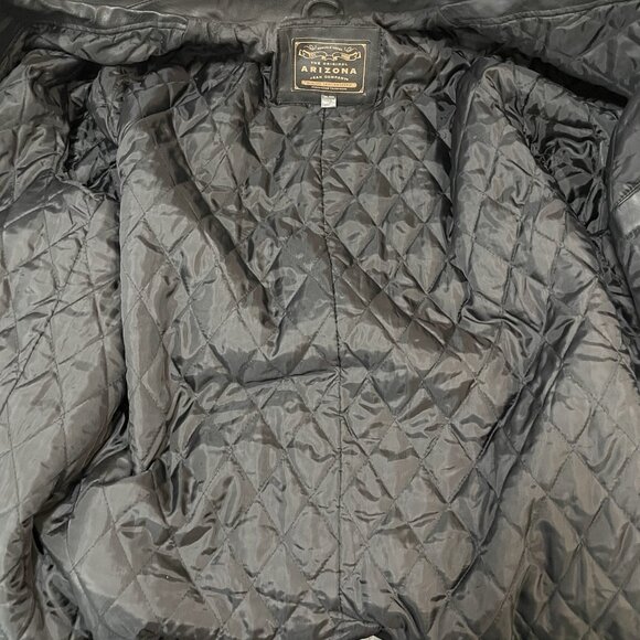 Arizona Matte Black Faux Leather Buttoned Collared Lined Vented Jacket Size 3XL - Picture 8 of 12